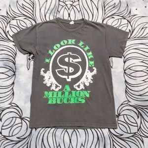 Vintage Money Humor T-Shirt S M Black vtg Tee Shirt